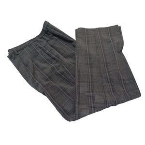 SAG HARBOR Women's 12P Career Wear Gray Plaid Dress Pants Zip Fly Pockets
